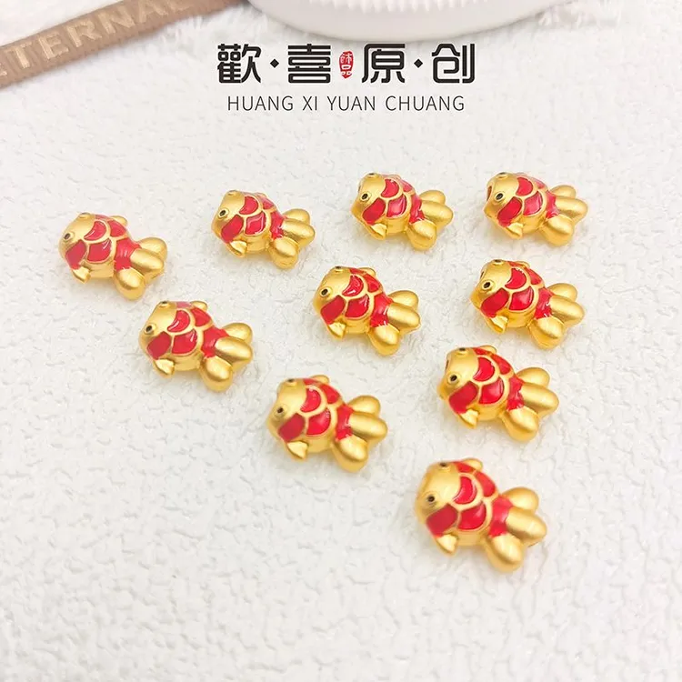 古法隔珠年年有鱼手工diy手串手链配珠制作手绳隔片编绳配件