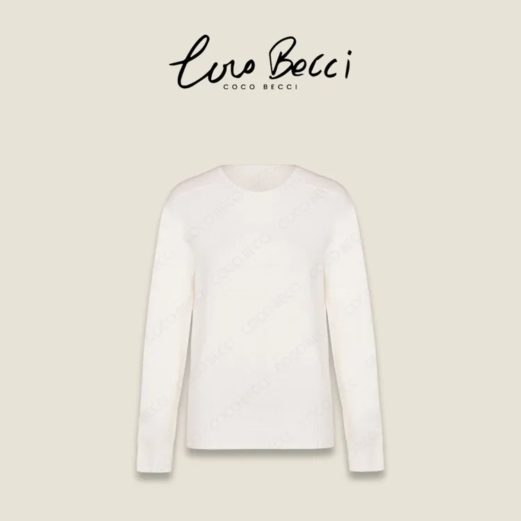 COCO BECCI【柔软冬日】100绵羊毛圆领宽松百搭针织衫CFLJD331393