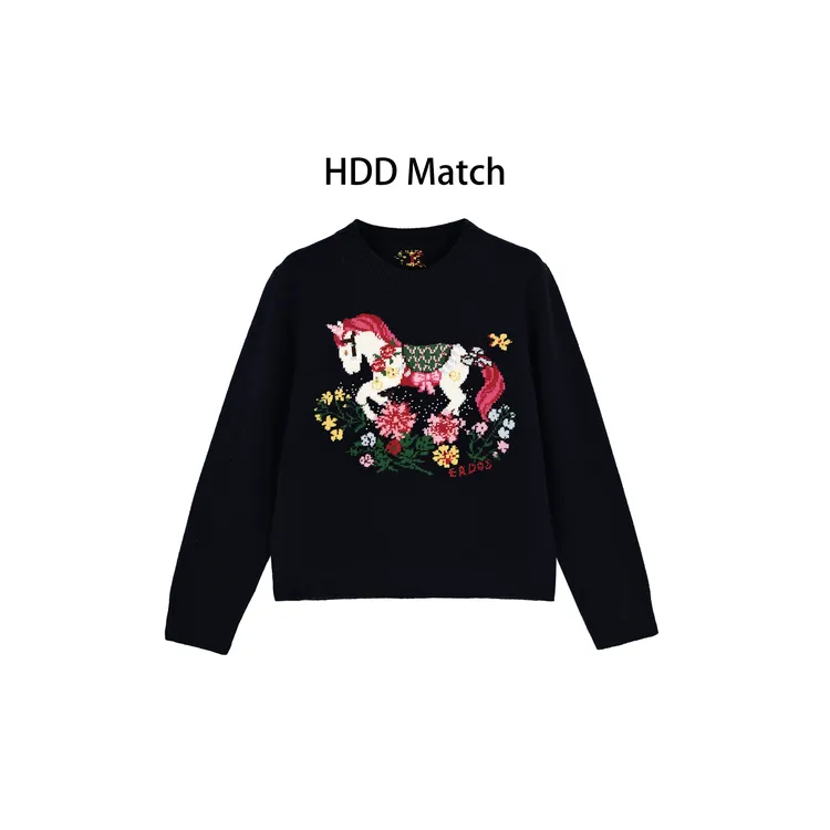 HDD- "天马行空" 羊毛 韩版花线针织定制小马毛衣上衣 Y9983