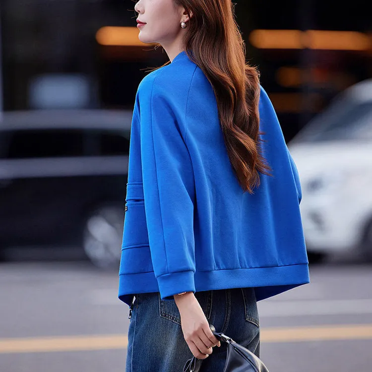 棒球服外套女2025秋季新款宽松休闲夹克短款大码开衫上衣妈妈卫衣