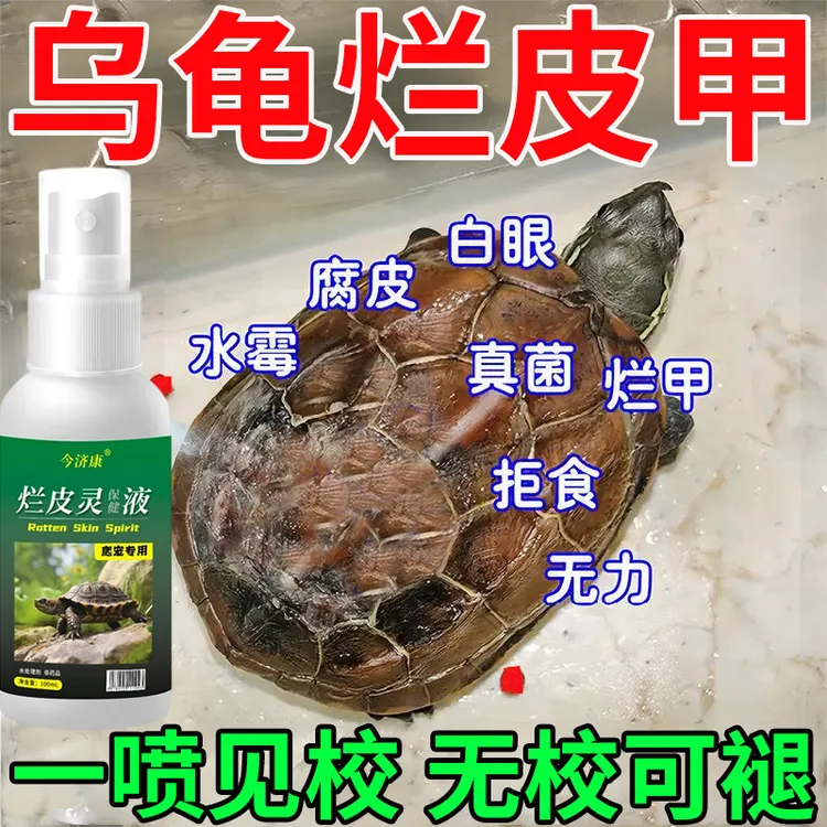 乌龟腐甲专用腐皮烂甲疥疮外伤软甲缓解龟壳白斑草龟巴西龟喷雾