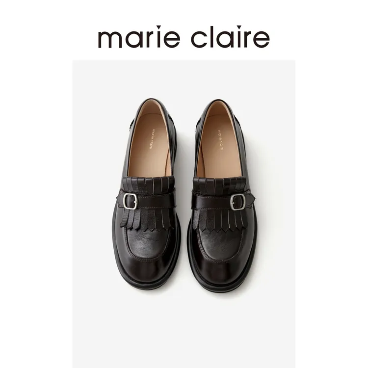 【小桃同款】MC女鞋流苏乐福鞋25秋气质简约小皮鞋marieclaire女鞋