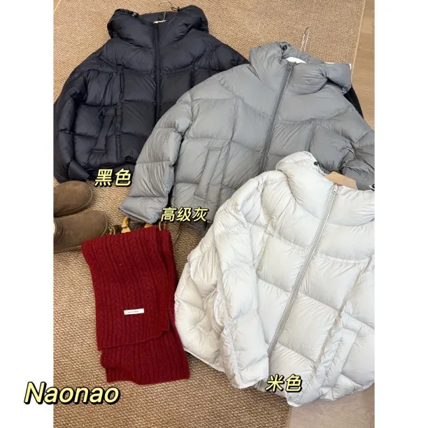 Naonao～【泡芙小姐】软软糯糯连帽韩系白鸭绒羽绒服外套