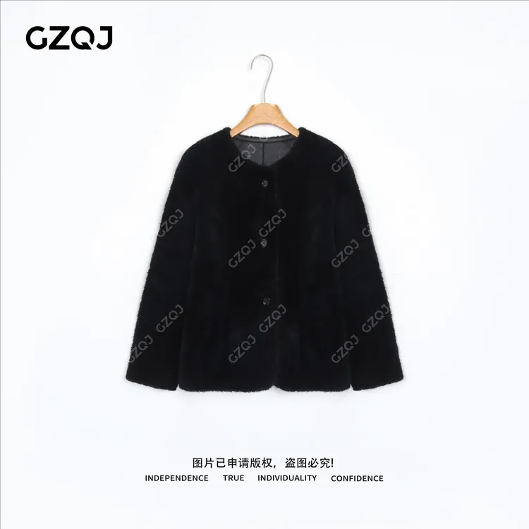 老琴私服【冬日恋歌】正反两穿进口拉贡羊皮毛一体皮草外套女冬3533