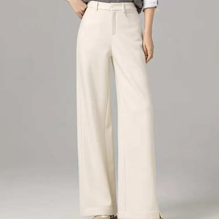 依仙圣姿Y55H5331冬季高腰宽松显瘦遮肉莱赛尔羊毛蚕丝A版阔腿裤