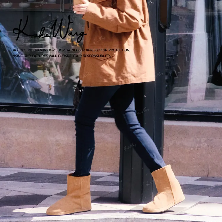 KOKO WANG高腰三粒扣薄绒弹力收身显瘦小脚牛仔裤 X2305J17K01