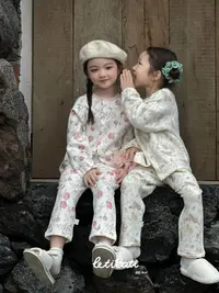 【亲子款】空气棉家居服睡衣宝宝长袖碎花保暖秋冬新款