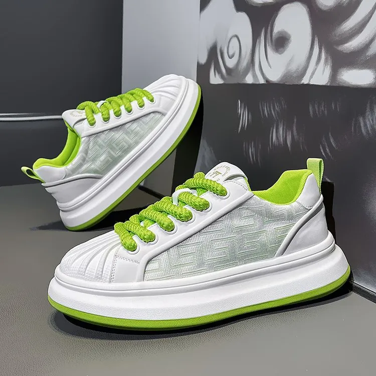 运动休闲鞋增高网面厚底时尚休闲鞋低帮时尚潮流男士鞋鞋子运动鞋