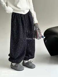 男女童秋冬季加绒加厚爱心版松腰中大童休闲束脚高级感韩版长裤
