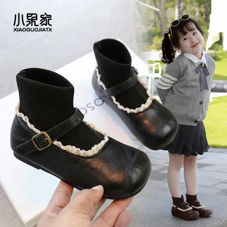 女童靴子2025新款儿童短靴宝宝袜靴连袜女童靴洋气小公主女孩秋季