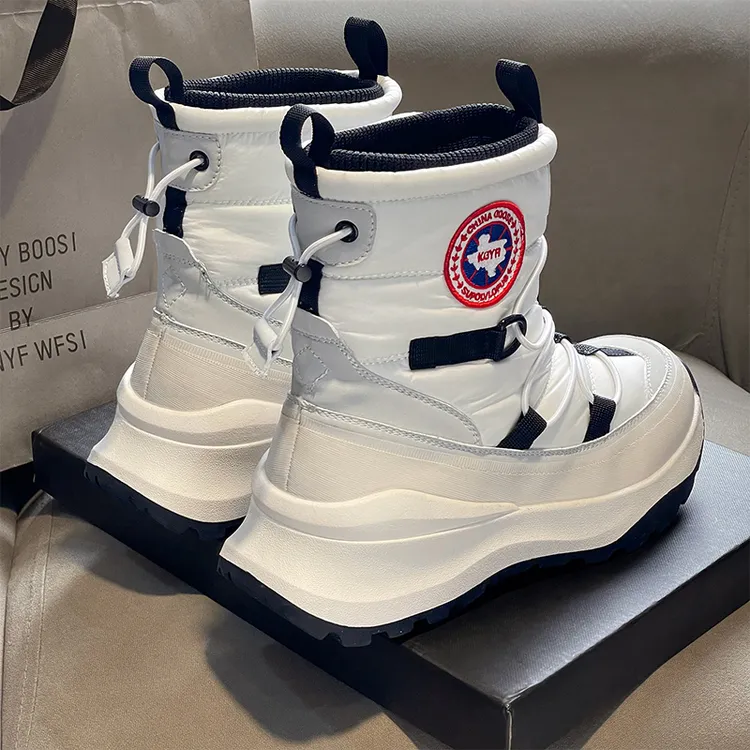 加拿大专柜正品大鹅雪地靴男女款冬季加绒保暖棉鞋防水防滑棉靴子