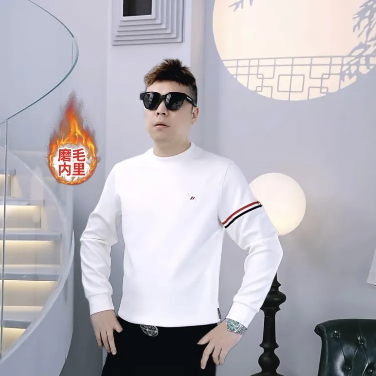 FAERLFY-奢品 小狗款 冬季加绒长袖拼接男士字母卫衣冬款圆领2066