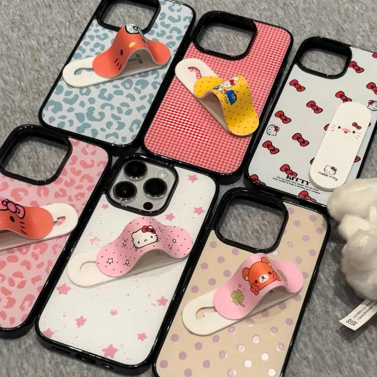 韩系创可贴支架适用苹果iphone16/15promax黑框手机壳14/13/12女