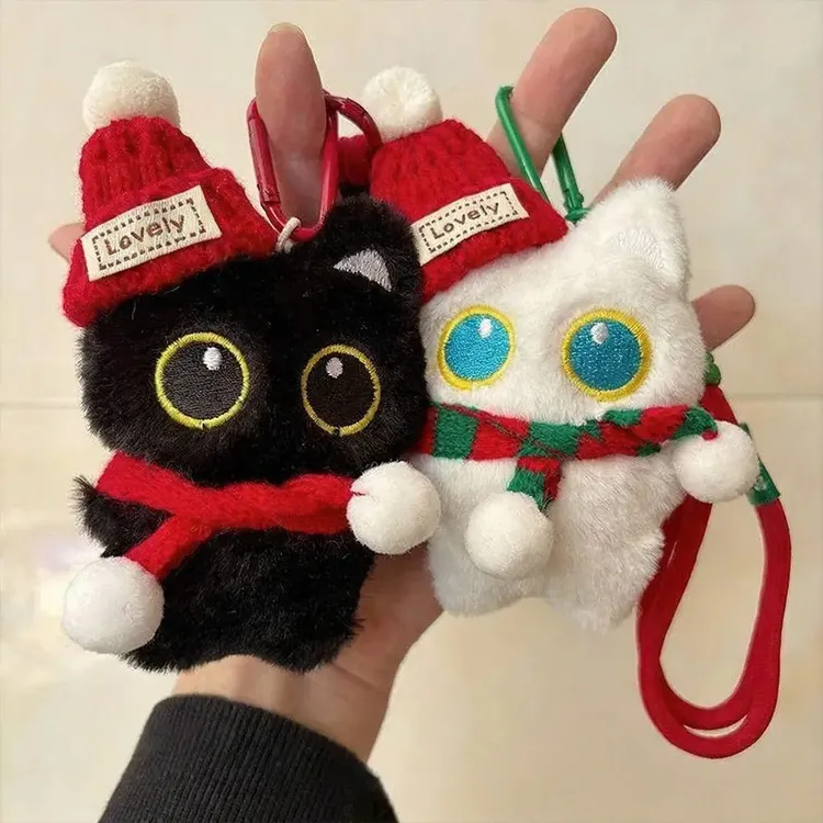 新款小猫挂件哈基米可爱包挂毛绒公仔学生情侣钥匙扣送圣诞礼物zw