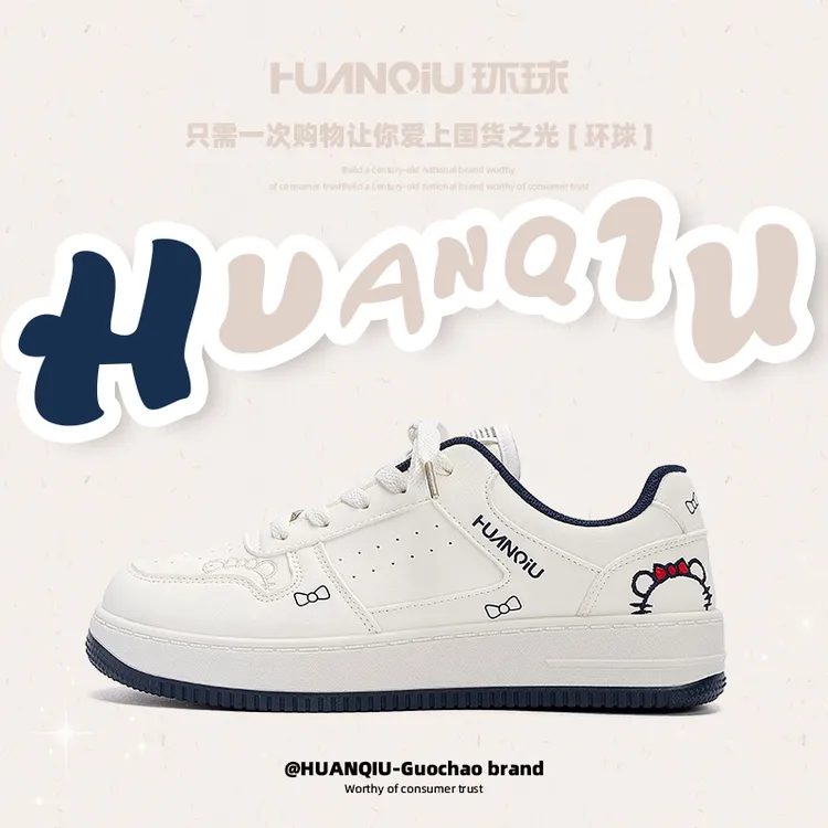 环球女鞋百搭小白鞋2025新款秋季休闲运动板鞋女学生平底软底女鞋