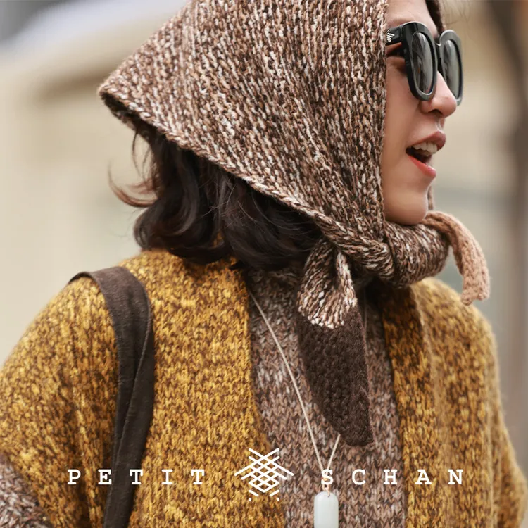 Petit Schan小闪 三脚猫 牦牛绒骆驼绒手工编织围巾三角巾
