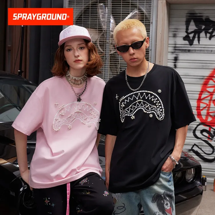 【珍珠系列】SPRAYGROUND鲨鱼嘴短袖T恤速干凉感情侣宽松HDWE120235