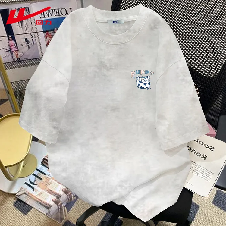回力多巴胺小众印花夏季夏装上衣纯棉短袖T恤女宽松辣妹美式百搭