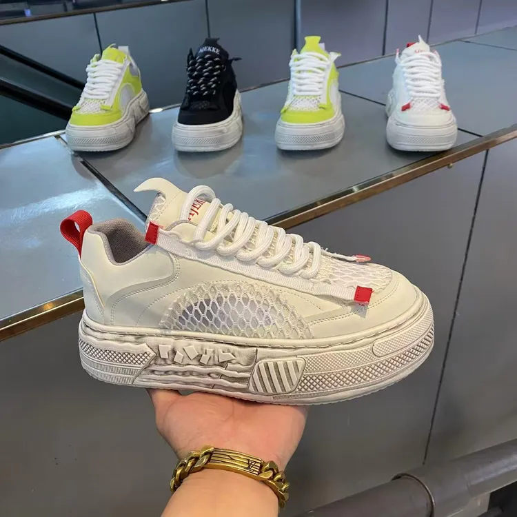 2025夏季时尚新款舒适透气网布厚底增高轻便潮流运动百搭休闲男鞋