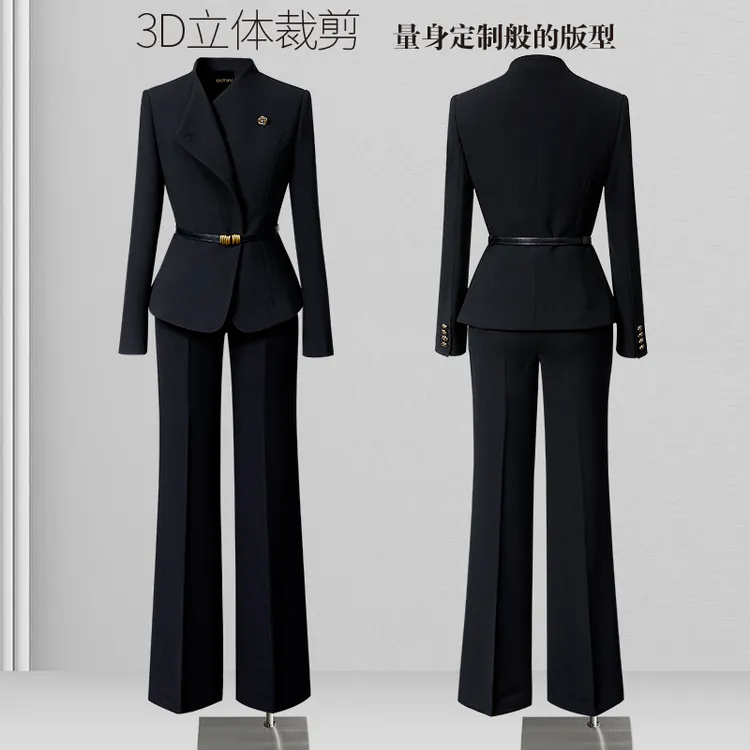 黑色西装套装女2025新款气质收腰时尚设计感高端经理职业装商务装