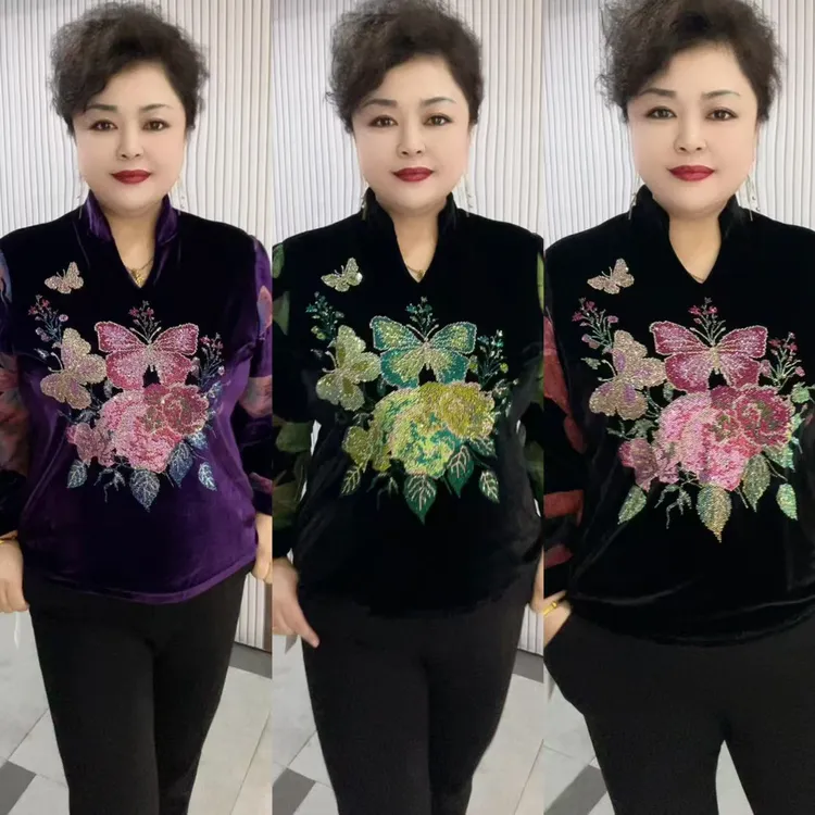 新款时尚钻花小衫