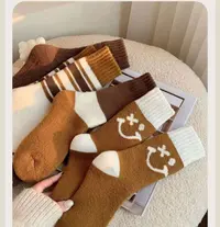 【5双装】加厚超厚毛圈男女秋冬季中筒袜保暖抗寒时尚博肯美拉德