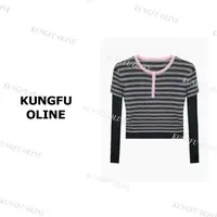 【条纹】KS14-03秋冬流光风新款百搭休闲针织女生复古毛衣