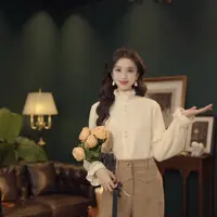 琦琦【慵懒假期】港风复古秋冬厚款长袖宽松百搭上衣YF1103449