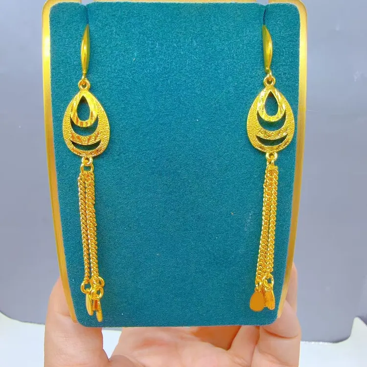 铜合金耳饰 铜合金民族风植物花卉复古宫廷金色原创设计耳环 0120