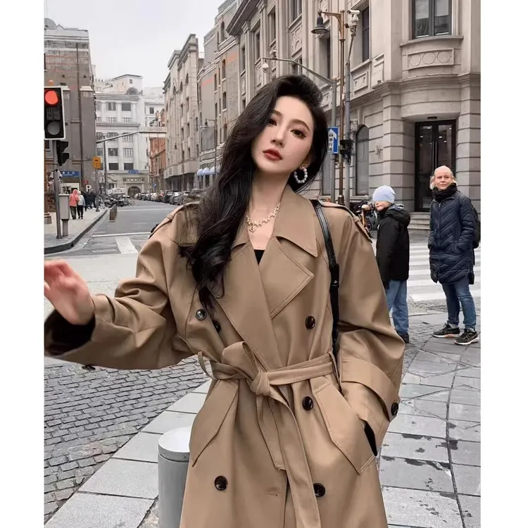 英伦风加长款高个子秋冬风衣外套女2025春秋季新款大衣超好看休闲