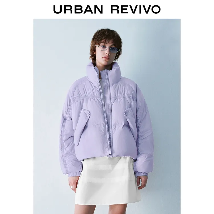 UR2025冬季新款女装休闲立领按扣口袋羽绒服UYY150044+