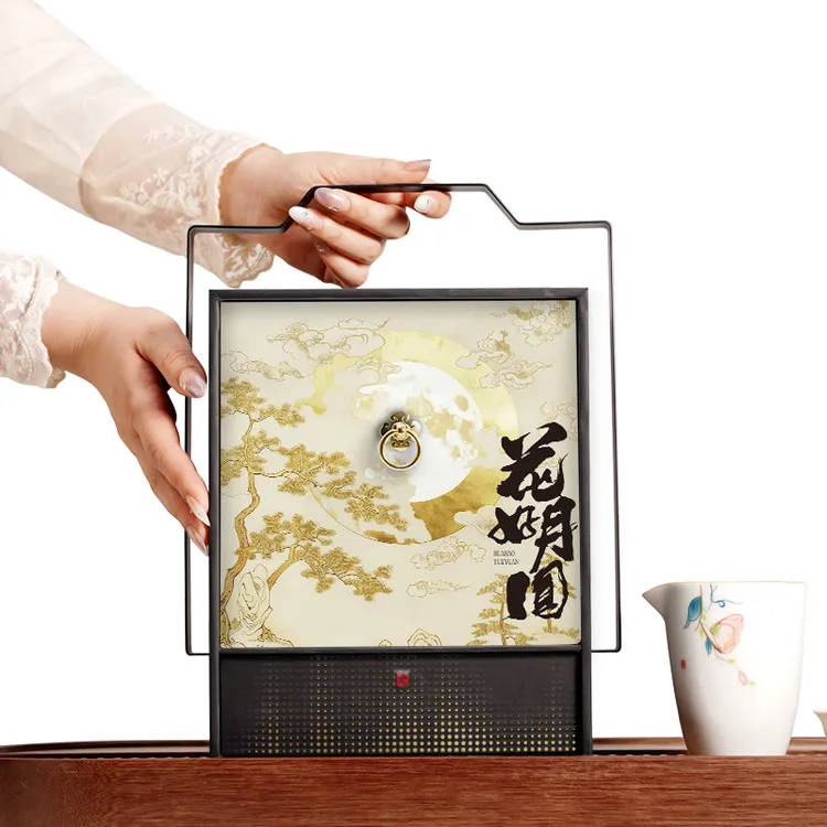 五虎花好月圆红茶铁观音岩茶白茶花茶高端茶叶送礼定制礼盒中秋