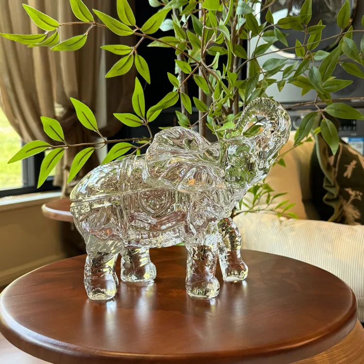 创意水晶玻璃大象客厅办公室摆件