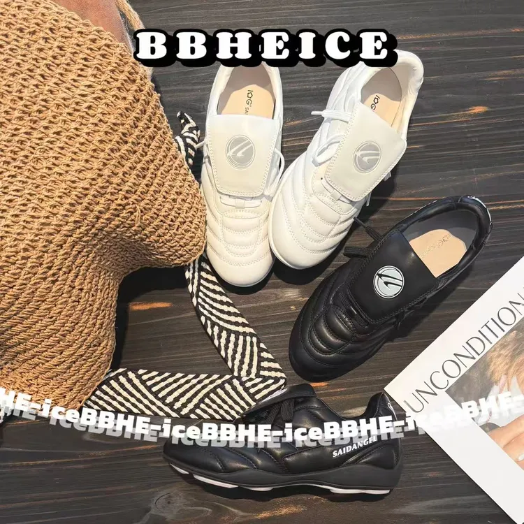 秋季平跟网球鞋皮面百鞋2025款新款赛车鞋女鞋秋季新款2025爆款