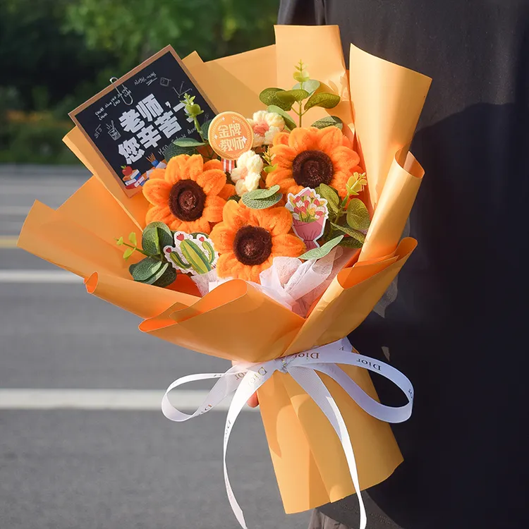 手工编织毛线针织花束成品送女朋友闺蜜情人生日礼物教师节送老师