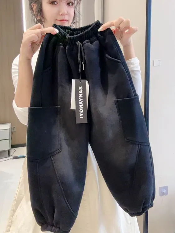 【 -10度】一件过冬男童加绒长裤秋冬新款中大童加厚休闲裤韩版潮童