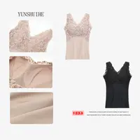 YUNSHUIHE/云水禾新中式蕾丝镂空打底塑身吊带