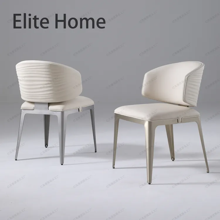 大牌意式极简轻奢波浪纹餐桌椅岛台奢石靠背椅咖啡厅售楼部洽谈椅