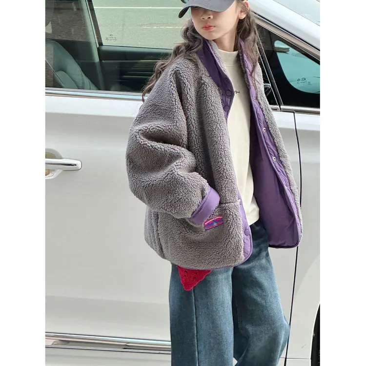 K30170孙小美双面穿女童外套2025秋冬装新款儿童夹棉加厚上衣保暖