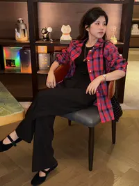 【定制定染棉】格子衬衫宽松百搭松弛