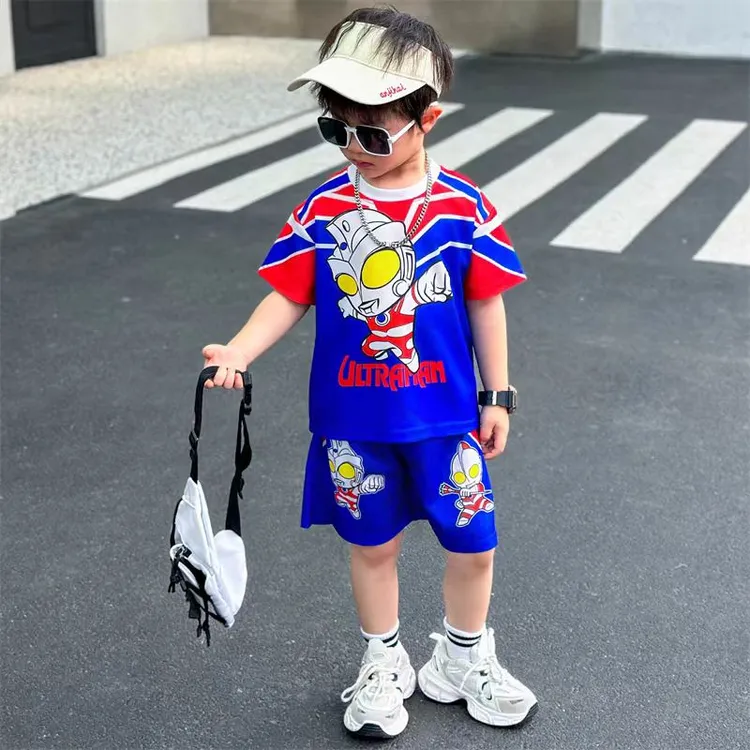 奥特曼儿童衣服两件套男童夏装夏季速干运动短袖宝宝套装新款痞帅