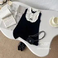 【实体现现】小香风！女童花边领毛衣裙洋气时髦女宝宝赫本风连衣裙