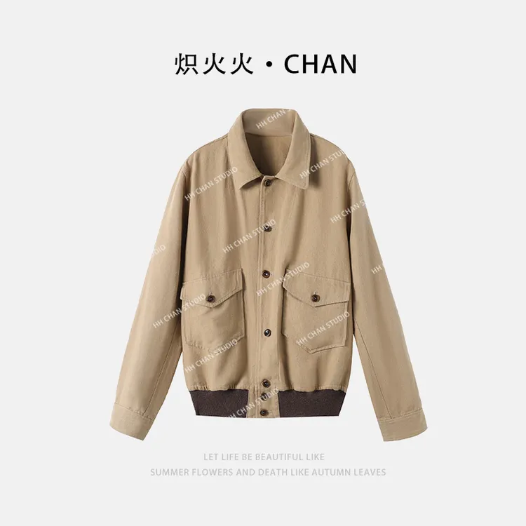 HH.CHAN“西部骑士”亚麻莱赛尔棉定制RL美式复古外套HH5236977