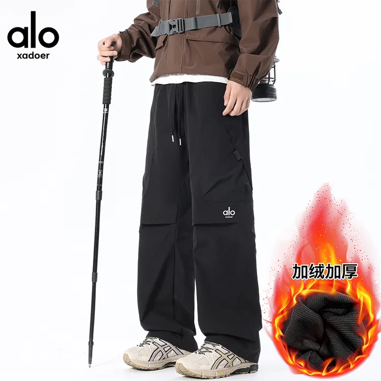 Aloxadoer秋冬美式休闲男士百搭加厚冲锋裤户外运动工装休闲长裤