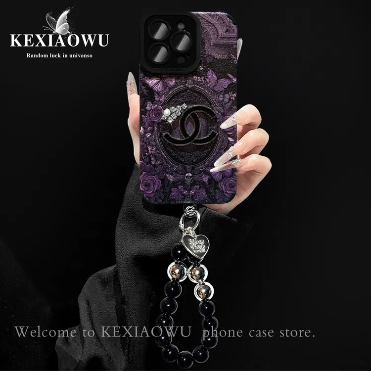 轻奢瞳眼紫色魔镜适用苹果17PRO双C标华为vivo小米oppo手链手机壳