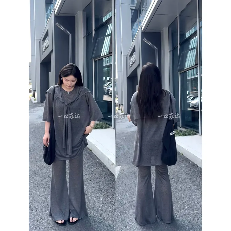一口苏达主理人私服 韩系ins纯欲慵懒风小众女装遮肉显瘦套装