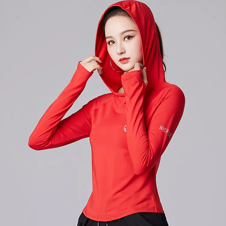 XVRV2025夏季新款帽衫上衣跑步运动瑜伽休闲健身女款户外长袖潮