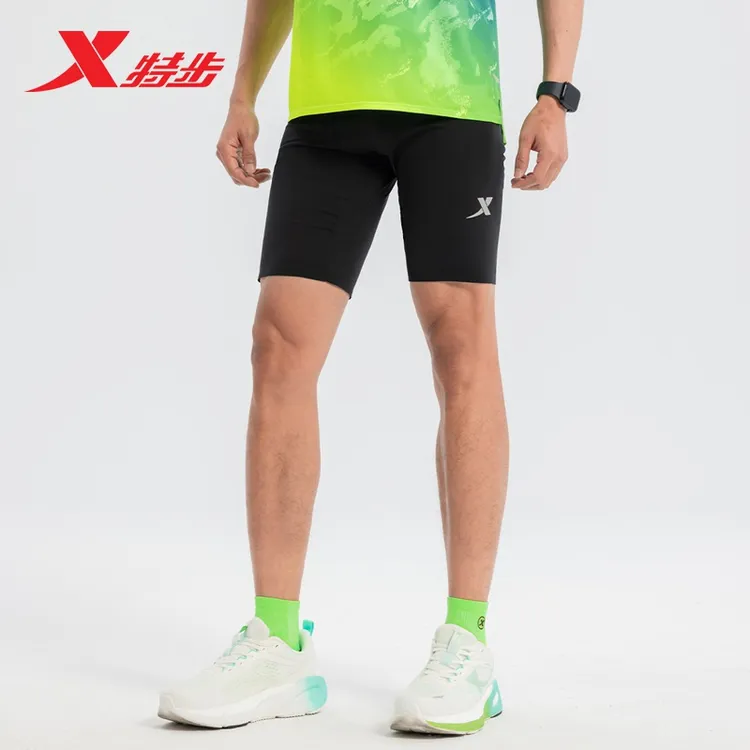 设计师系列丨特步紧身短裤跑步马拉松比赛速干男子五分裤高弹
