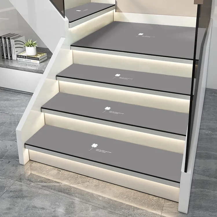 灰色楼梯楼梯台阶踏步垫防滑硅藻泥地垫洗复式阶梯铺垫台阶地毯