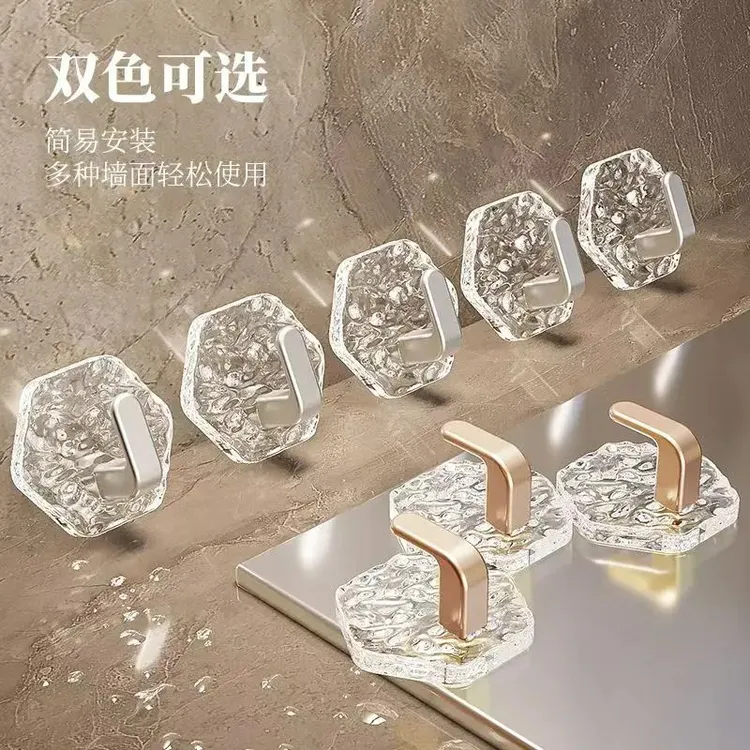高档挂钩免打孔创意亚克力门后粘胶卫生间浴室贴墙粘钩YYY